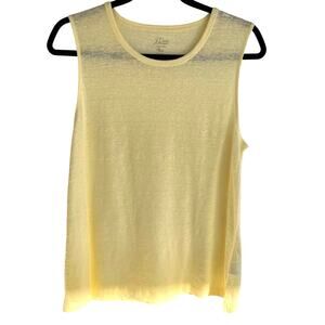 J. Crew 100% Linen Muscle Tank Linen Tee Minimalist Women's Sz Small
